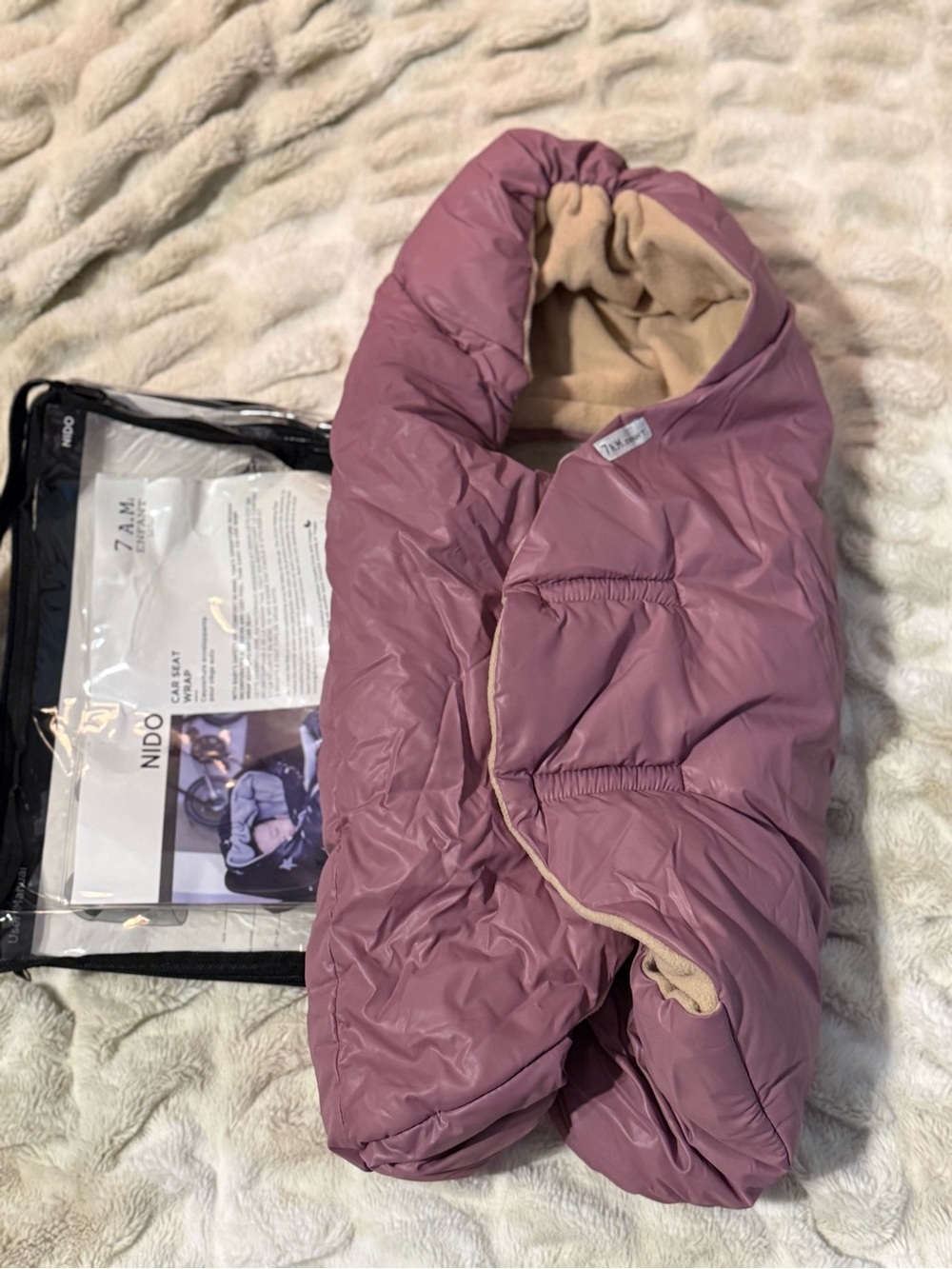 7 A.M. Enfant Nido Footmuff - Dusty Rose